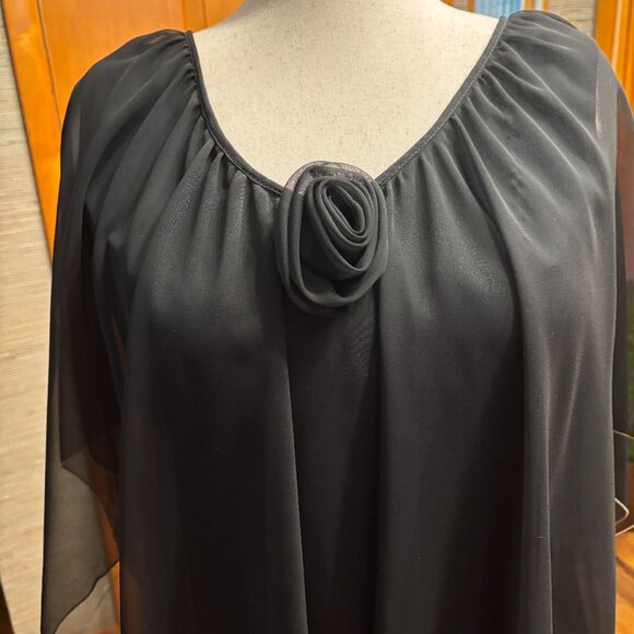 Vintage Lily Lynn Black Evening Dress Size 18 - Picture 4 of 6
